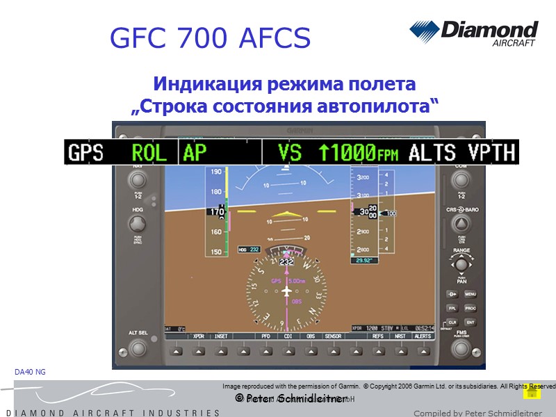 © Peter Schmidleitner GFC 700 AFCS Индикация режима полета „Строка состояния автопилота“ Image reproduced